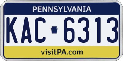 PA license plate KAC6313