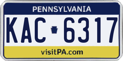 PA license plate KAC6317