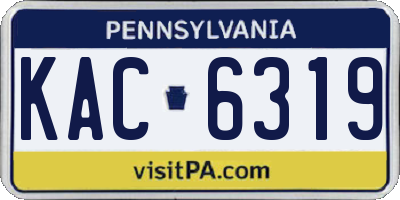 PA license plate KAC6319