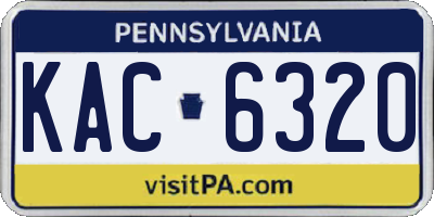 PA license plate KAC6320