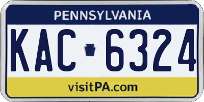 PA license plate KAC6324
