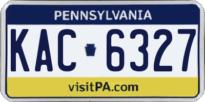 PA license plate KAC6327