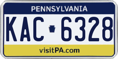 PA license plate KAC6328