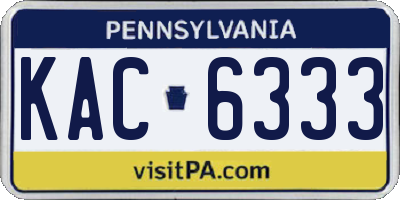 PA license plate KAC6333
