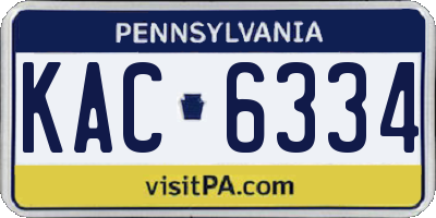 PA license plate KAC6334