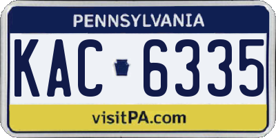 PA license plate KAC6335