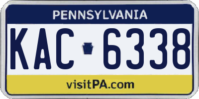 PA license plate KAC6338