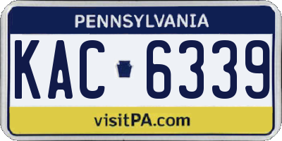 PA license plate KAC6339