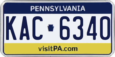 PA license plate KAC6340