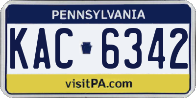 PA license plate KAC6342