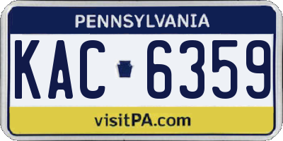 PA license plate KAC6359