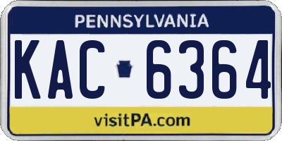 PA license plate KAC6364