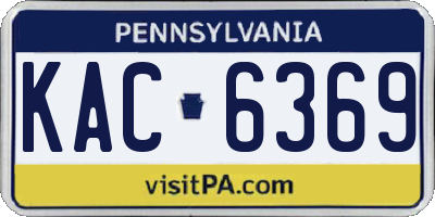 PA license plate KAC6369