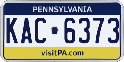 PA license plate KAC6373