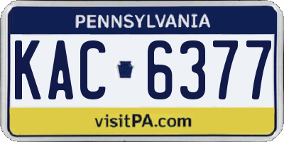 PA license plate KAC6377