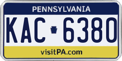 PA license plate KAC6380