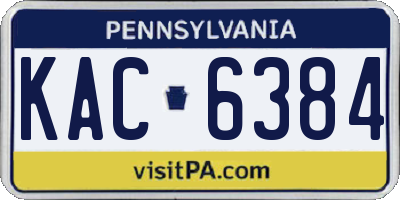 PA license plate KAC6384