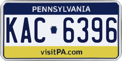 PA license plate KAC6396