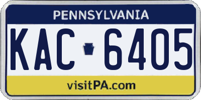 PA license plate KAC6405