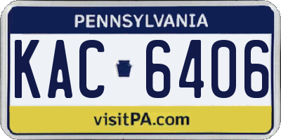 PA license plate KAC6406