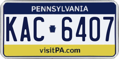 PA license plate KAC6407