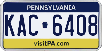 PA license plate KAC6408