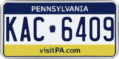 PA license plate KAC6409