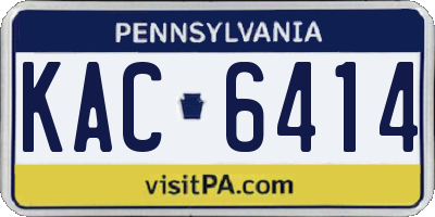 PA license plate KAC6414