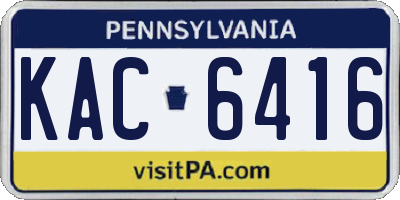 PA license plate KAC6416