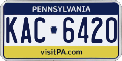 PA license plate KAC6420