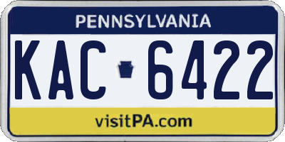 PA license plate KAC6422