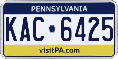 PA license plate KAC6425