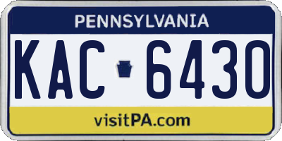 PA license plate KAC6430