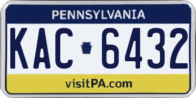 PA license plate KAC6432