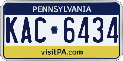 PA license plate KAC6434