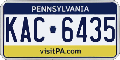 PA license plate KAC6435