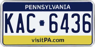 PA license plate KAC6436