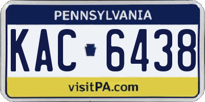 PA license plate KAC6438