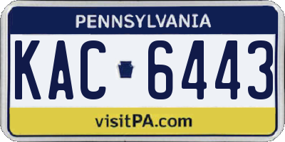 PA license plate KAC6443