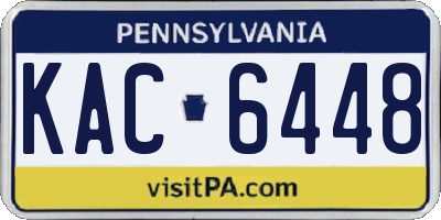 PA license plate KAC6448
