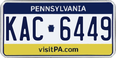 PA license plate KAC6449