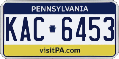 PA license plate KAC6453