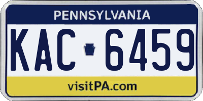 PA license plate KAC6459