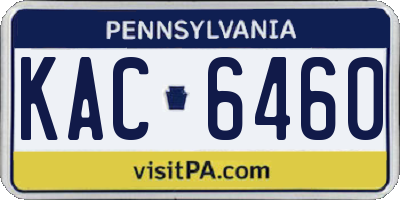 PA license plate KAC6460