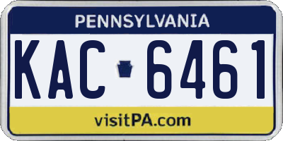 PA license plate KAC6461