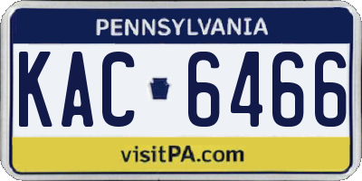 PA license plate KAC6466