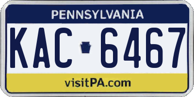 PA license plate KAC6467