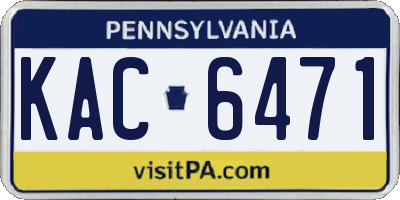 PA license plate KAC6471