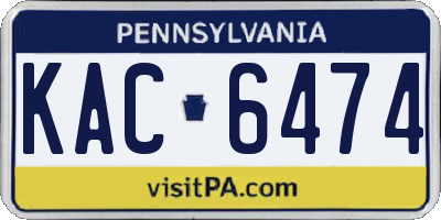 PA license plate KAC6474