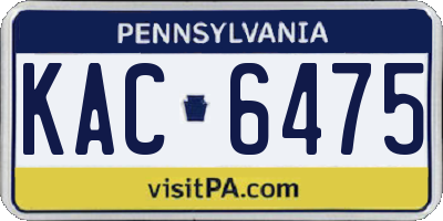 PA license plate KAC6475